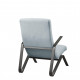 Sleek Light Blue Fabric Matte Black Metal Frame Chic Accent Lounge Chair
